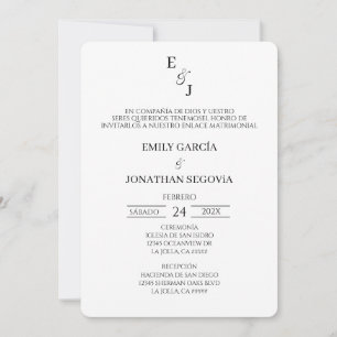 invitación blanco y negro minimalista invitation