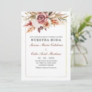 Invitación boda marsala en español invitation