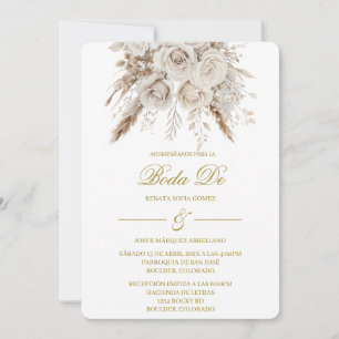 Invitación Boho blanco para boda  Invitation