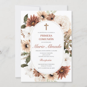 Invitación boho primera comunión invitation