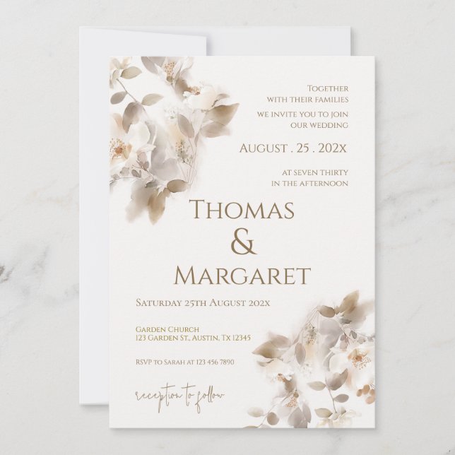 Invitación Boho Wedding Invitation (Front)