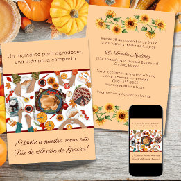 Invitación Cena de Acción de Gracias Mesa Familia Invitation
