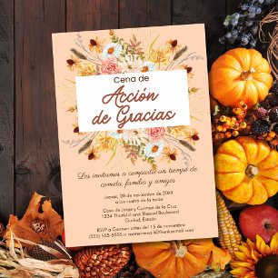 Invitación Cena de Acción de Gracias Rústica Invitation