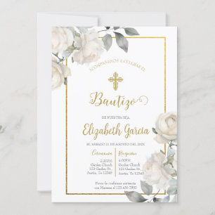 Invitación con ramo para bautismo invitation