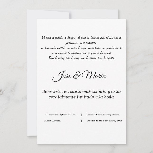invitacion cristiana para bodas colour blanco invitation (Front)
