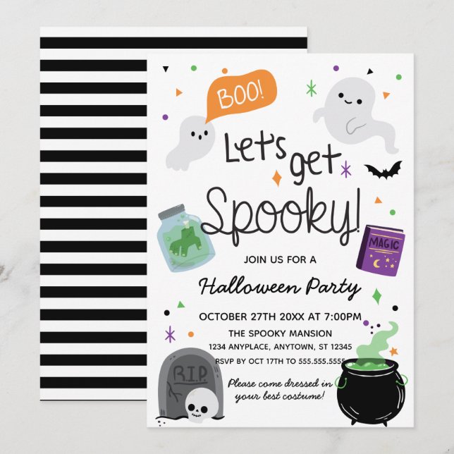 Invitación Cute Halloween Party Invitation (Front/Back)
