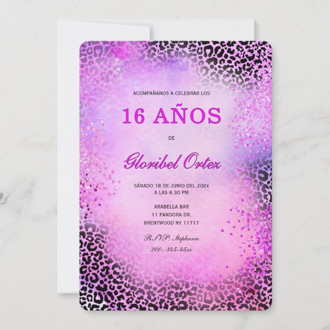 Invitación de 16 Años Mujer Invitation (Front)