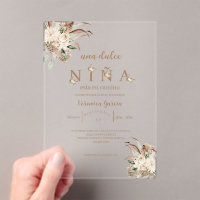 Invitacion de baby shower colour beige 