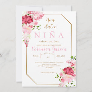 Invitacion de baby shower colour rosa  invitation