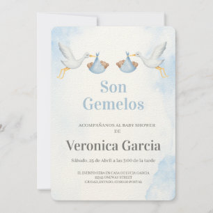 Invitacion de baby shower para gemelos invitation