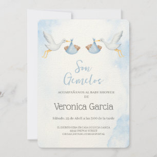 Invitacion de baby shower para gemelos invitation
