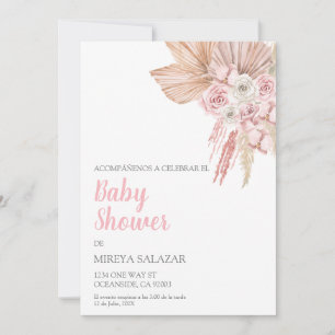 Invitacion de baby shower para niña tema boho invitation