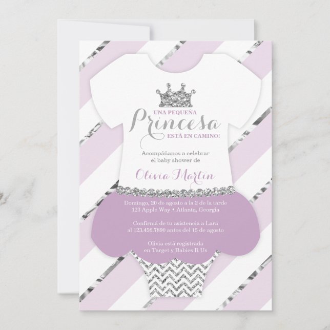 Invitación de Baby Shower para una Princes Invitation (Front)