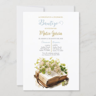 Invitación de bautismo con biblia invitation