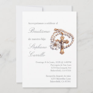 Invitación de bautismo con crucifijo invitation