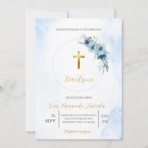 Invitación de bautismo para niño invitation