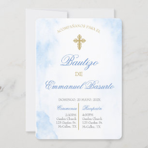 Invitación de bautismo para niño invitation