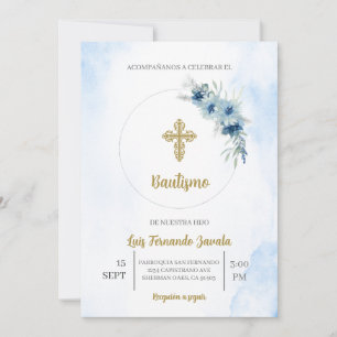 Invitación de bautismo para niño invitation