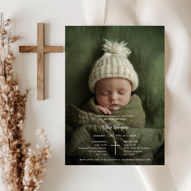 invitación de bautizo para niño niña photo invitation (Creator Uploaded)