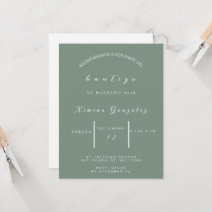 Invitacion de bautizo Spanish Invitation