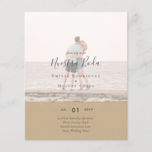 Invitación de Boda con Superposición de Fotos (Front)