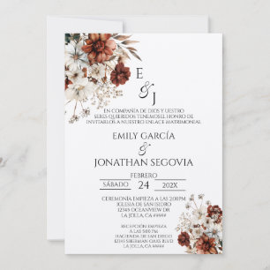 invitación de boda con terracota invitation