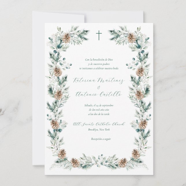 Invitacion de Boda Cristiana Spanish Wedding Invitation (Front)