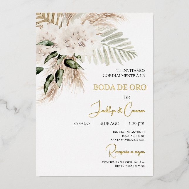 Invitación de boda de oro (Front)
