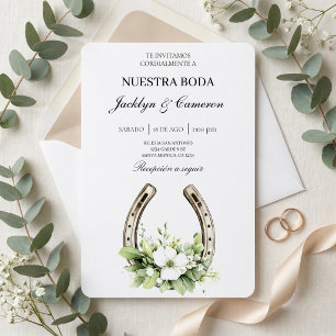 Invitación de Boda Herradura Floral Elegante Invitation