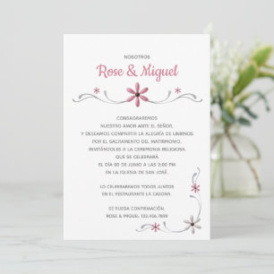 Invitación de Boda - Pink Flower Invitation