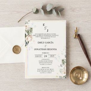 invitación de boda sage green invitation
