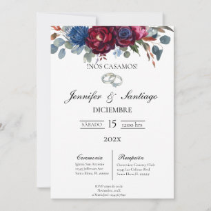 Invitación de boda tema jewel invitation