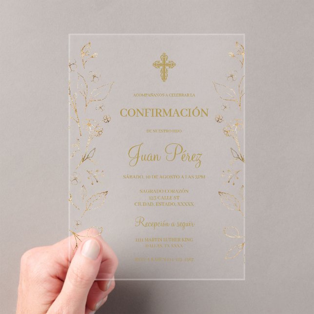 Invitación de confirmación acrylic invitations (Insitu (Handheld))