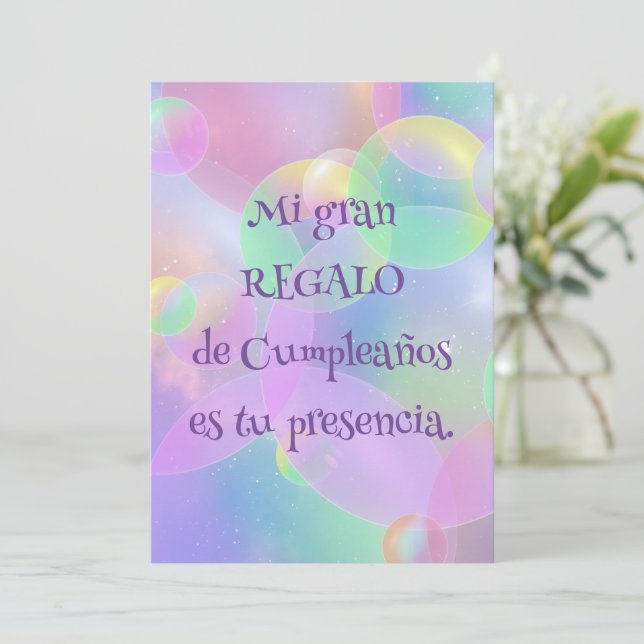 Invitación de Cumpleaños - Burbujas Invitation (Standing Front)