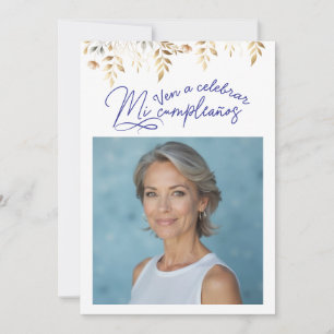 Invitación de cumpleaños de 50 años con foto invitation