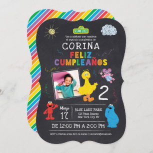 Invitación de Cumpleaños de Plaza Sésamo Invitation