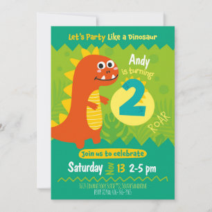 Invitación de cumpleaños dinosaurio invitation