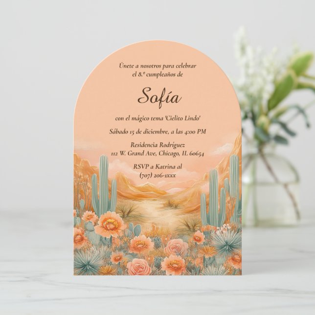 Invitación De Cumpleaños Temática Cielito Lindo Invitation (Standing Front)
