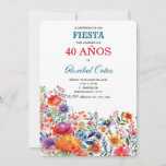 Invitación de Fiesta 40 Años Mujer Invitation<br><div class="desc">Invitación de 40 Años Mujer
Ladies Fiesta 40th Birthday Invitation Floral Spanish Fiesta Butterfly Dinner Party Invite Printable Editable Download Any Age 
Invitación de 40 Años Mujer,  SPANISH 40th Birthday Invitation,  40 Años Cumpleaños Adulto Mujer,  Invitacion de 40 Anos,  Invitacion de 50 Años</div>