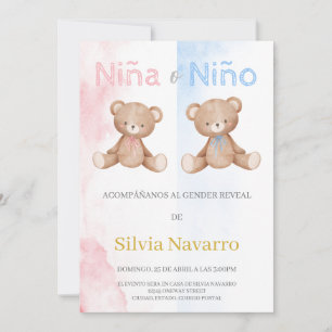 Invitación de gender reveal invitation