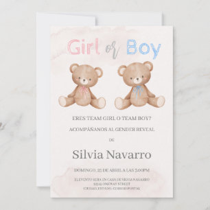 Invitación de gender reveal invitation