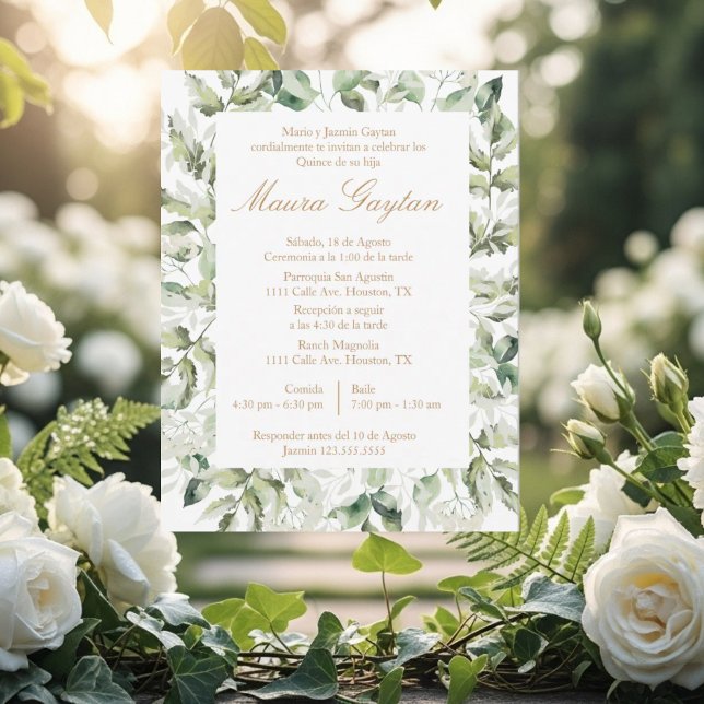 Invitación de quinceañera con marco  invitation (Creator Uploaded)