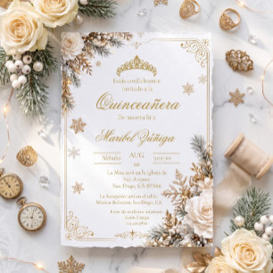 Invitación de Quinceañera Elegante Invierno Invitation