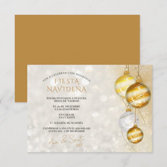 Invitación Decorativa Para Fiesta De Navidad Invitation (Front/Back)