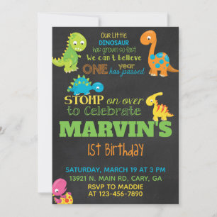 Invitación Dinosaurs boy birthday invitation, din Invitation