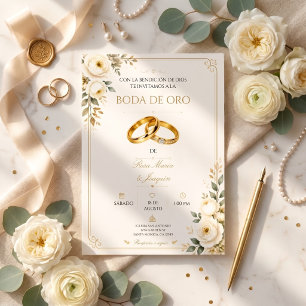 Invitación Elegante para Boda de Oro 50 Aniversari Invitation