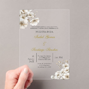 Invitación en Español para  boda Acrylic Invitations
