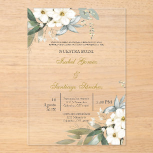 Invitación en Español para  boda Acrylic Invitations