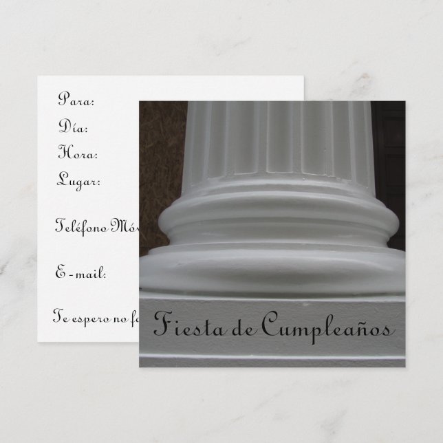 Invitación - Fiesta de Cumpleaños Invitation (Front/Back)