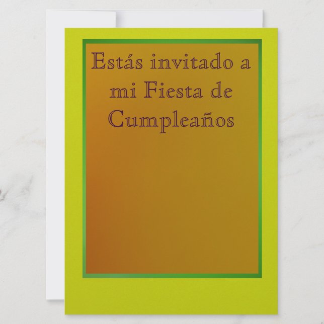 Invitación - Fiesta de Cumpleaños Invitation (Front)